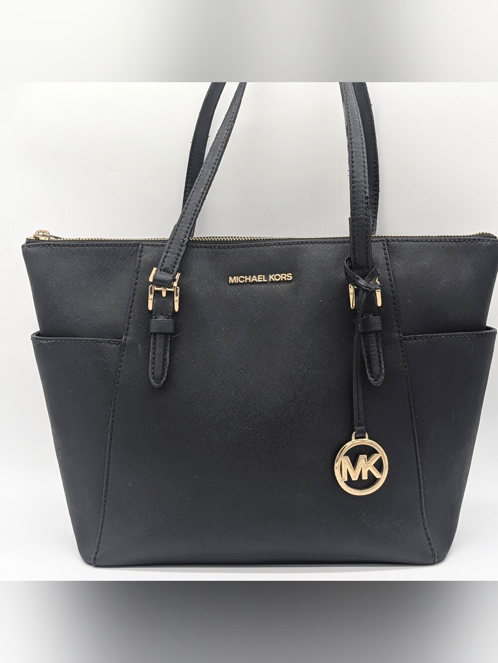 Michael Kors Charlotte Large Saffiano Leather Top-Zip Tote Bag